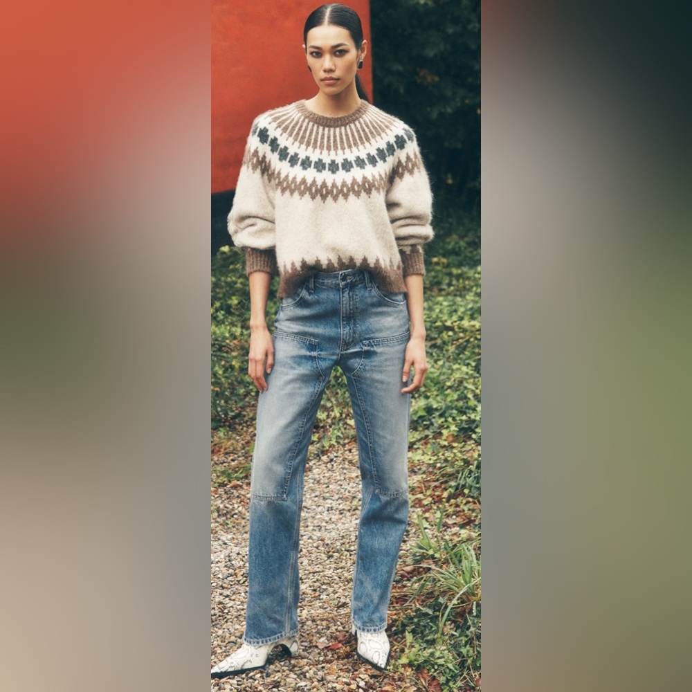 Women's NILI LOTAN Alena Fairisle Cozy Knit Sweater Sz XS $695